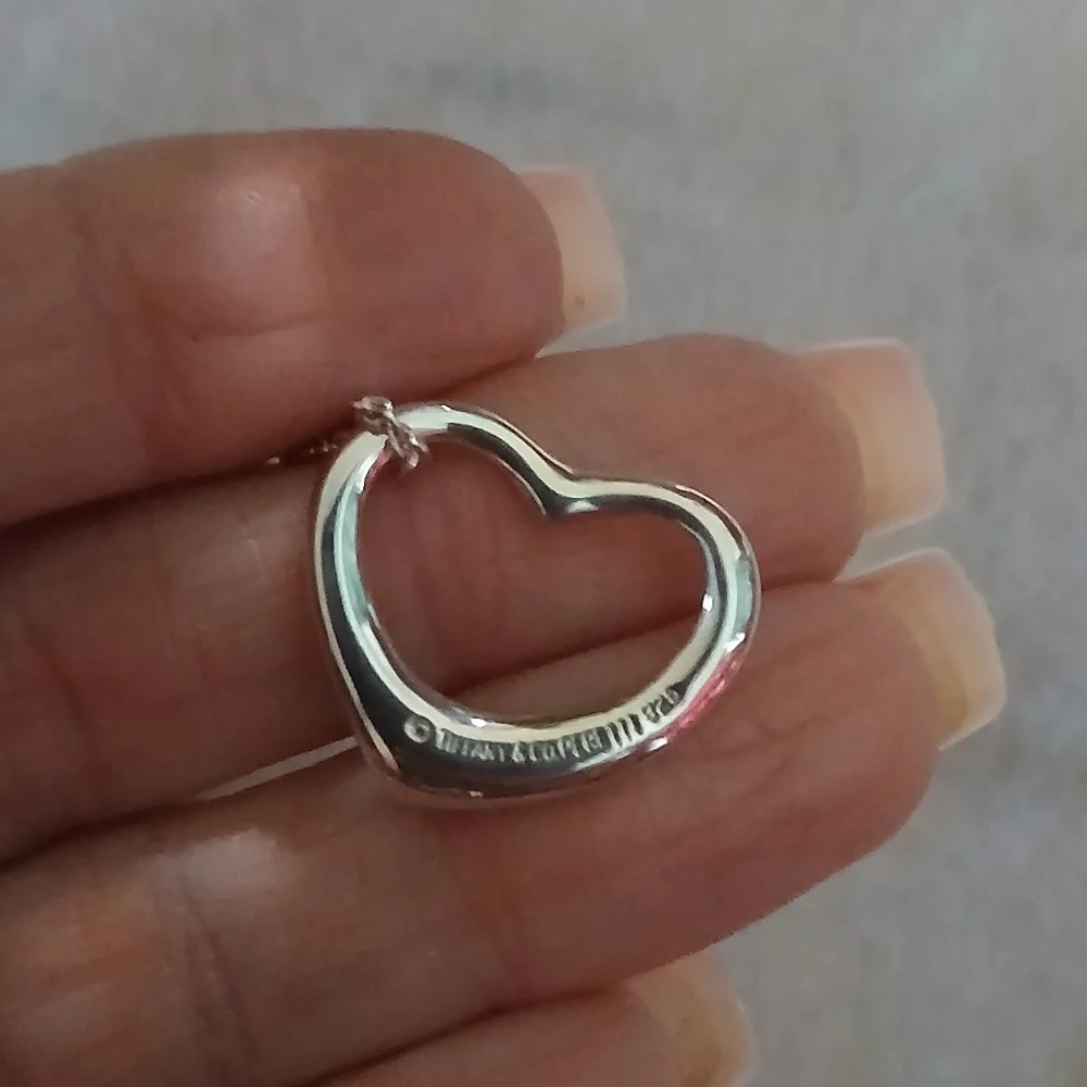 Tiffany & Co. Open Heart Silver Necklace! A True Classic! Sterling Silver! - Picture 2 of 12
